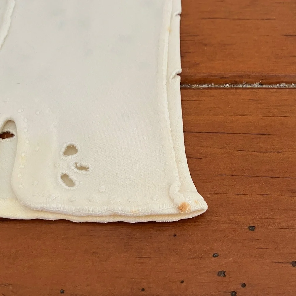 Vintage White Leather Madova Firenze Gloves